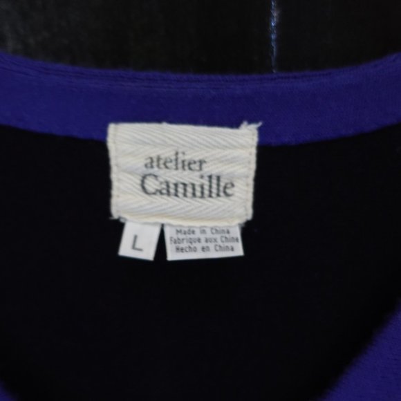 atelier camille from anthropologie top ink blue large - Picture 2 of 7